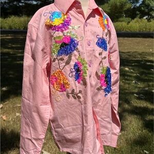 Floral Embroidered Pink Jacket